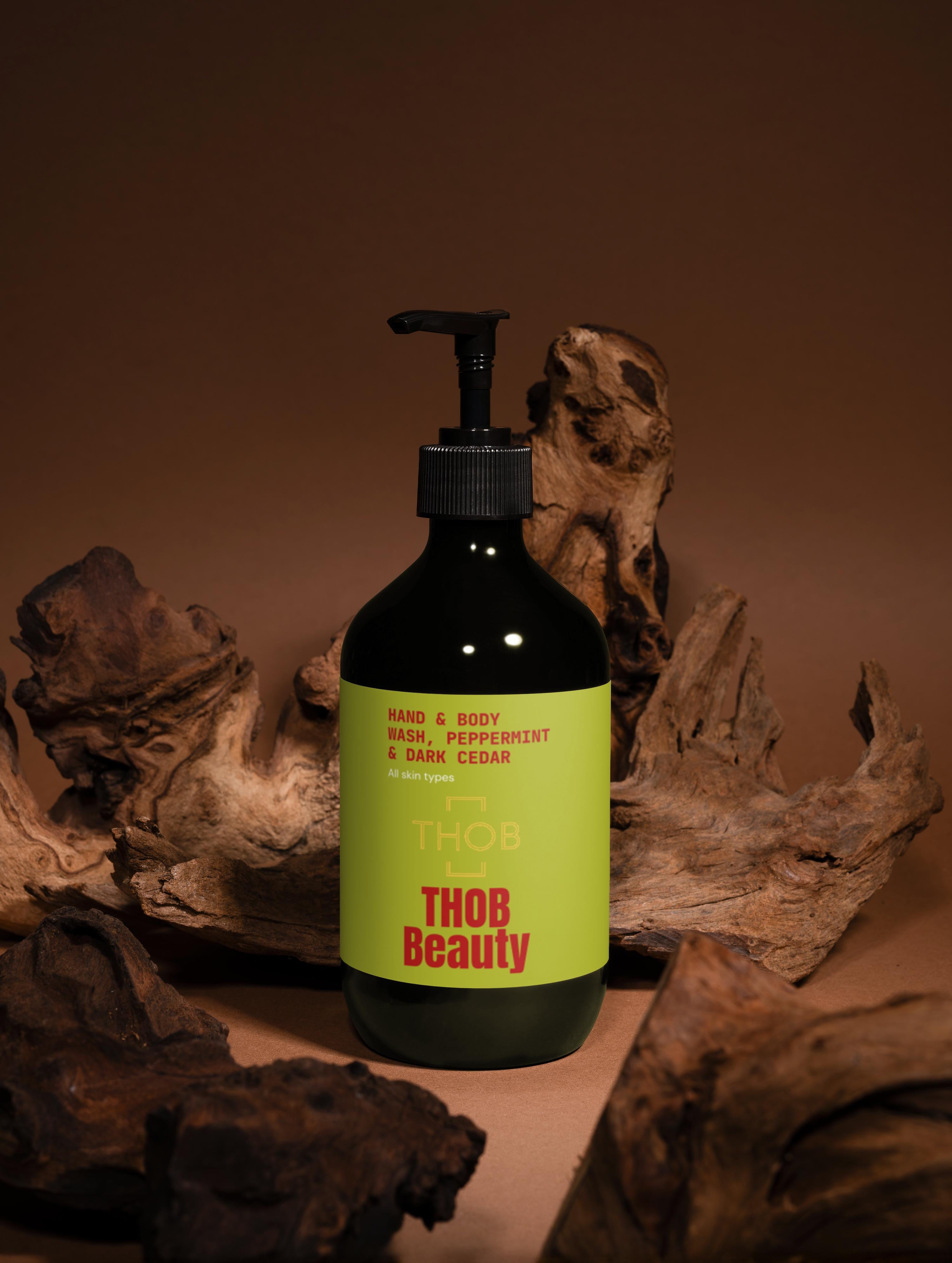 THOB Beauty Hand & Body Wash, Peppermint & Dark Cedar