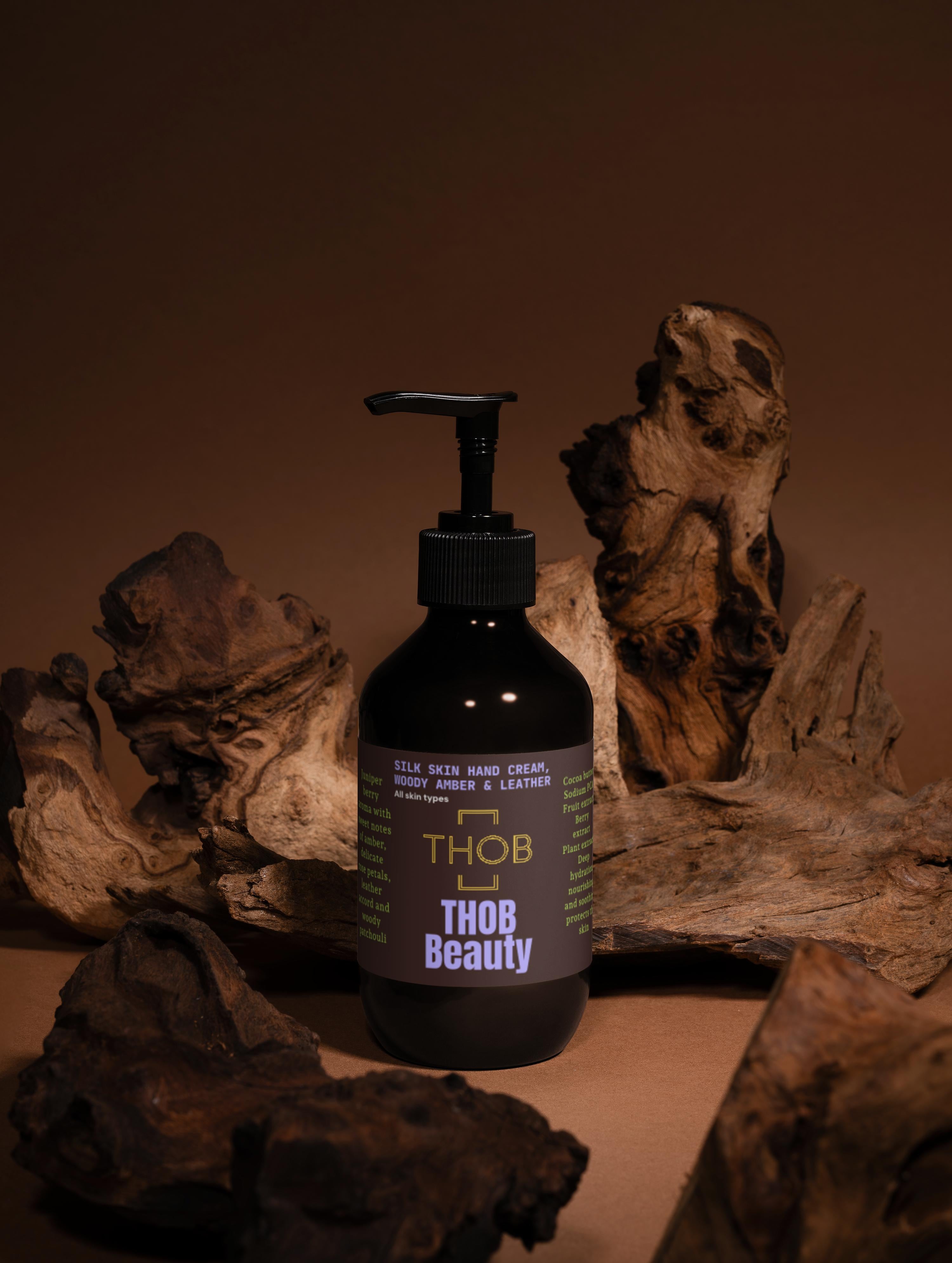 THOB Beauty Silk Skin Hand Cream, Woody Amber & Leather