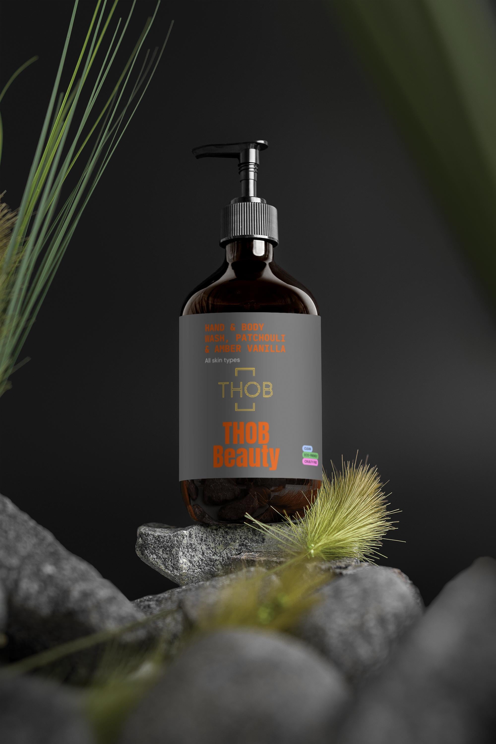 THOB Beauty Hand & Body Wash, Patchouli & Amber Vanilla