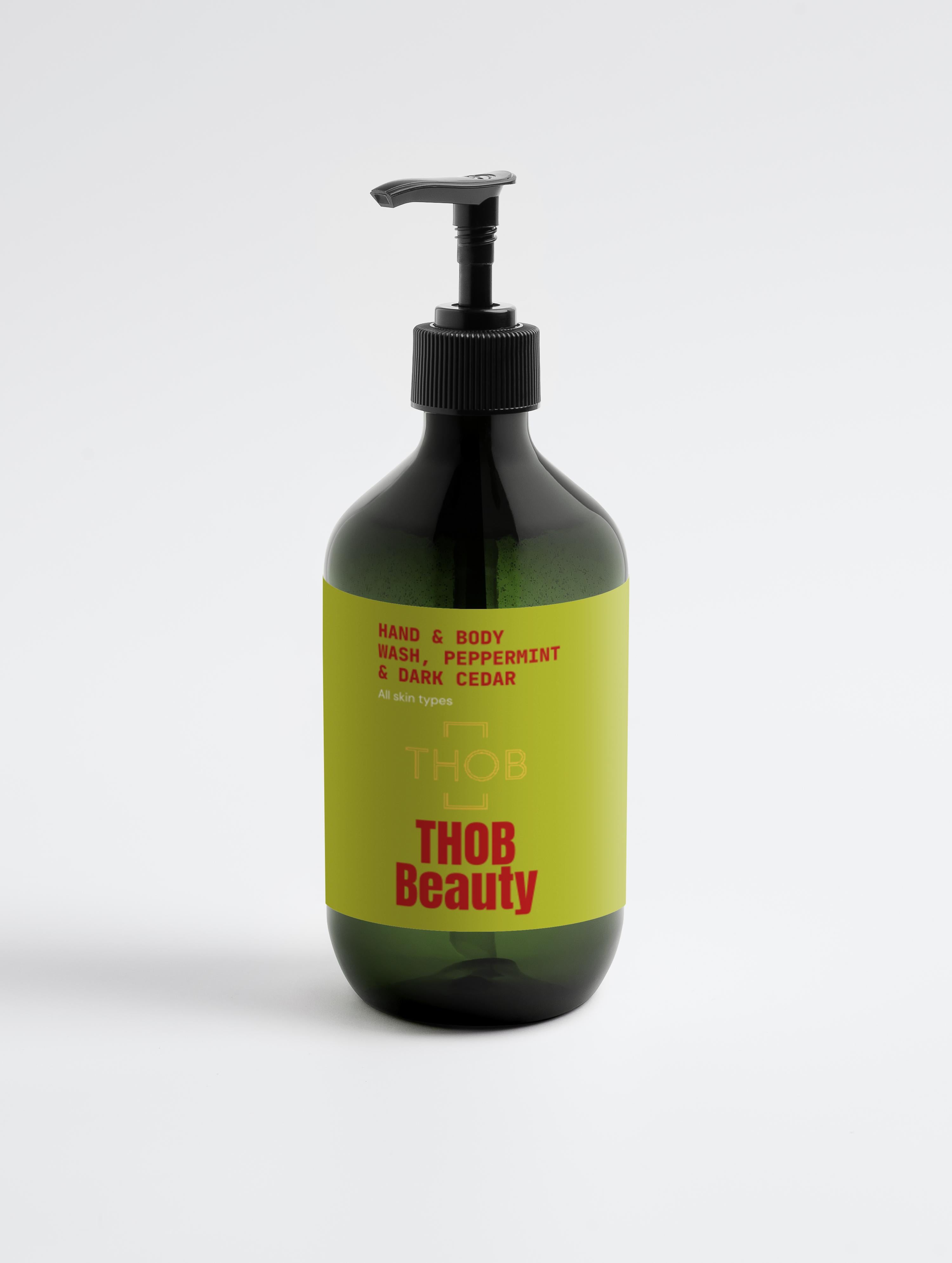 THOB Beauty Hand & Body Wash, Peppermint & Dark Cedar